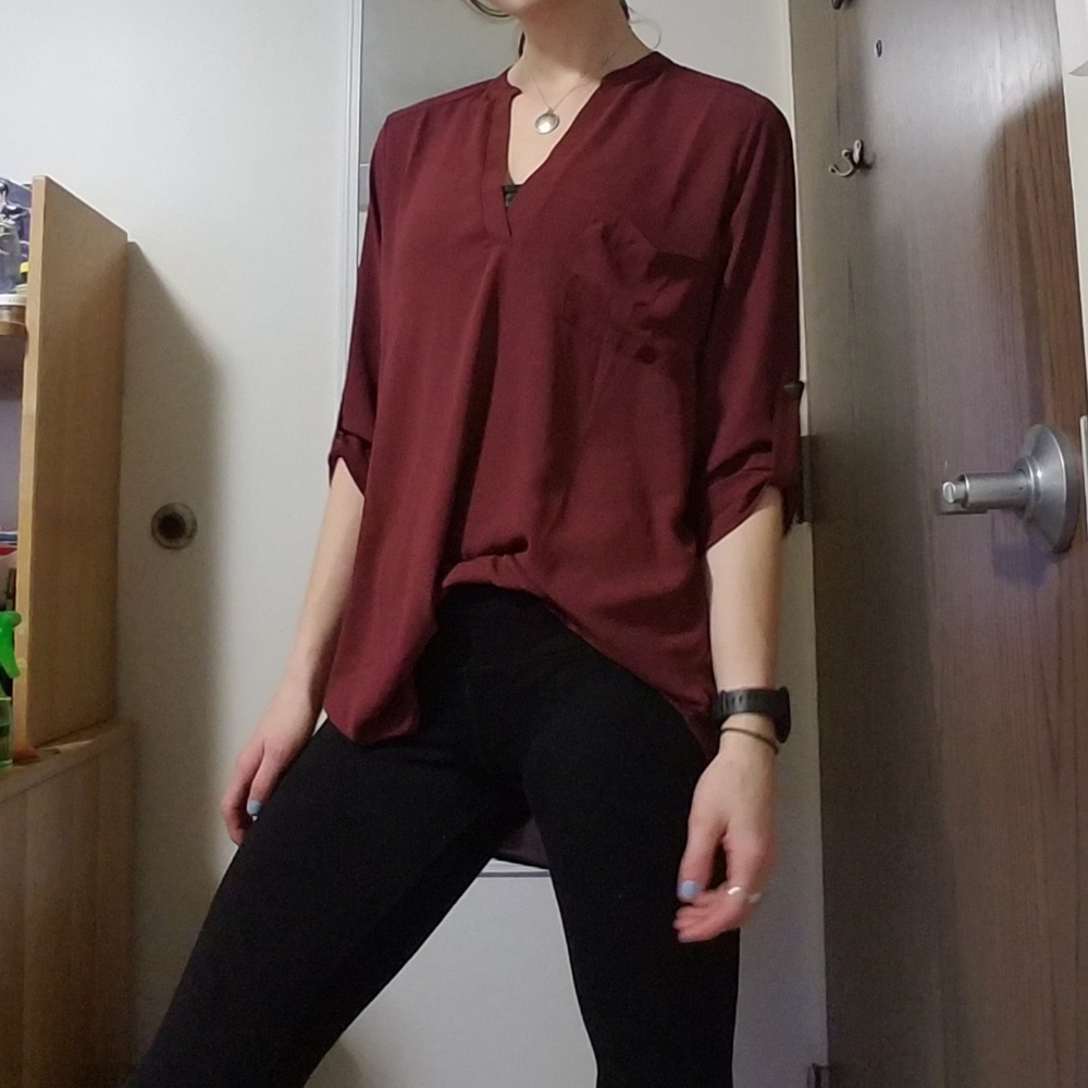 Deep red blouse